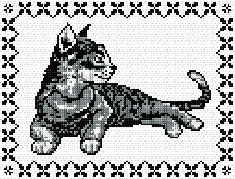 Cat free cross-stitch pattern