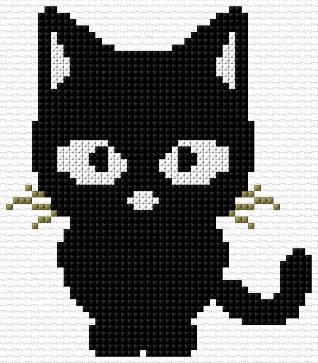 Black Cat free cross-stitch pattern