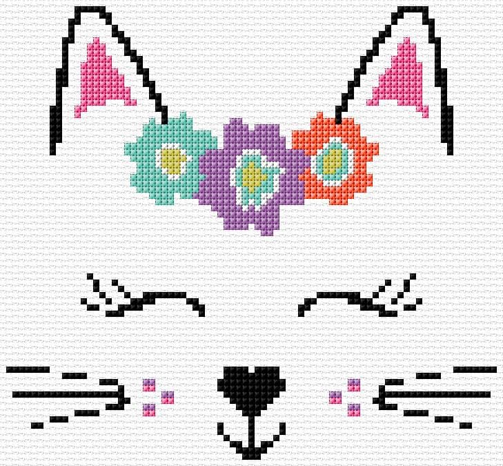 Kitten free cross-stitch pattern