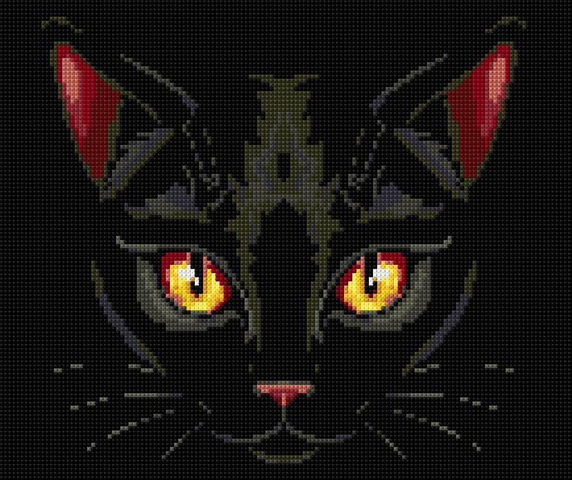 Black Cat free cross-stitch pattern