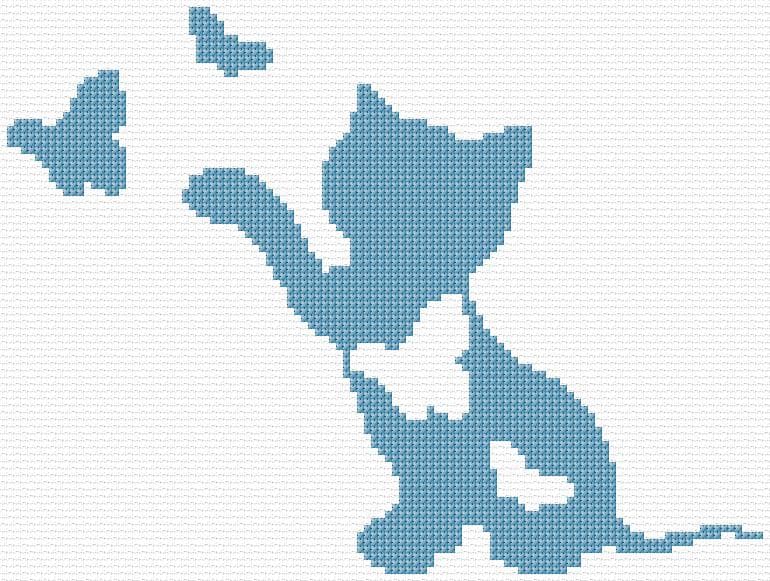 Kitten free cross-stitch pattern