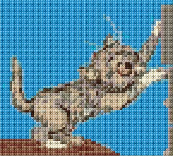 Naughty Kitten free cross-stitch pattern