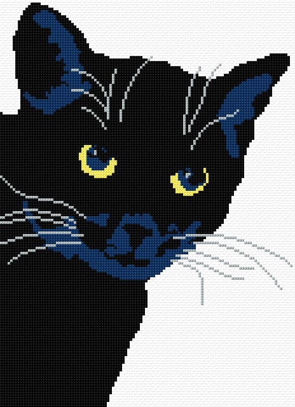 Black Cat free cross-stitch pattern