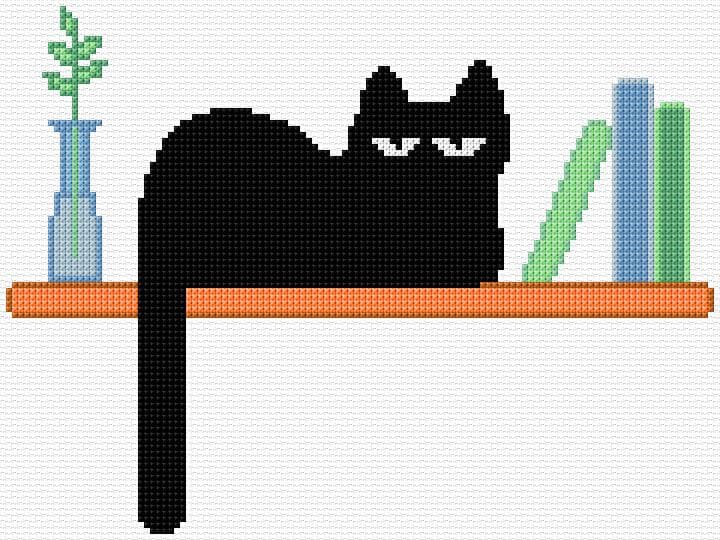 Cat free cross-stitch pattern