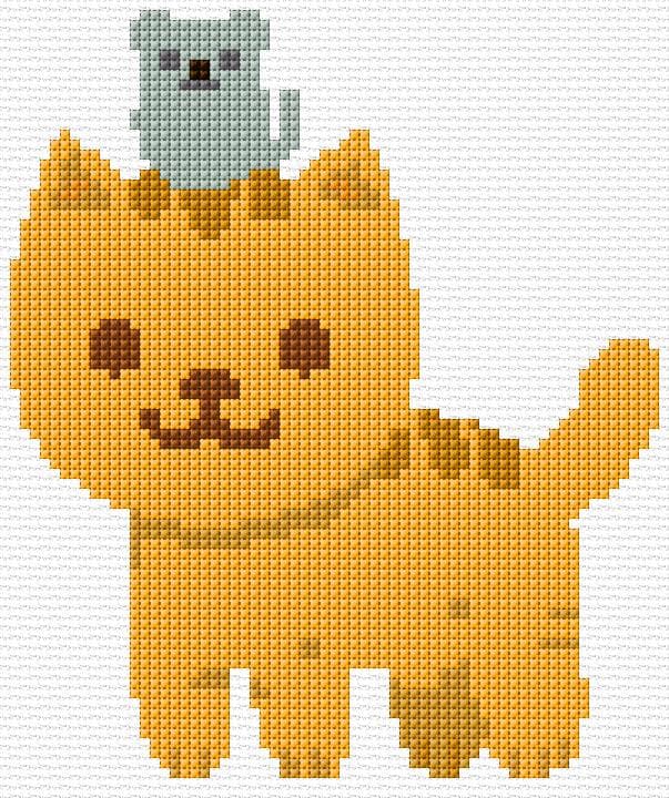 Cat free cross-stitch pattern