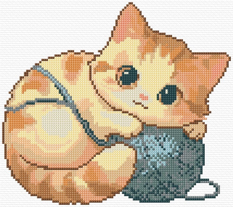Kitten free cross-stitch pattern