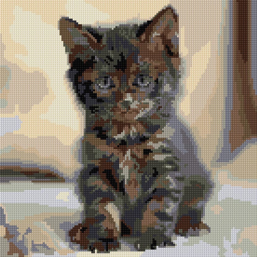Kitten free cross-stitch pattern