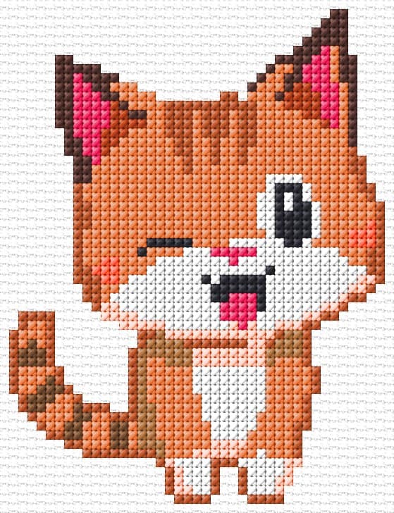 Kitten free cross-stitch pattern