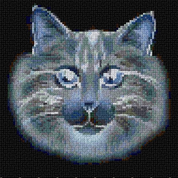 Winter Cat free cross-stitch pattern