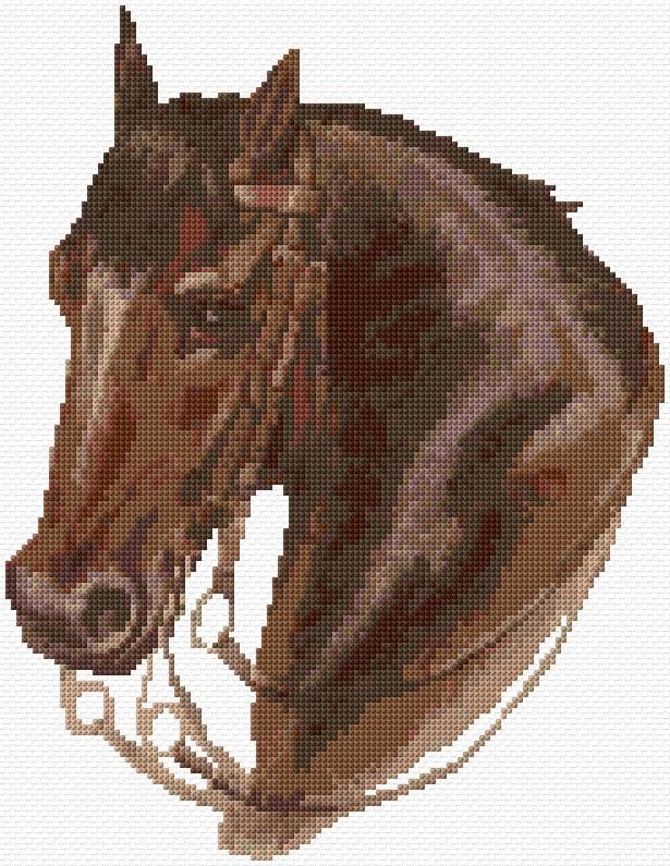 Horse free cross-stitch pattern