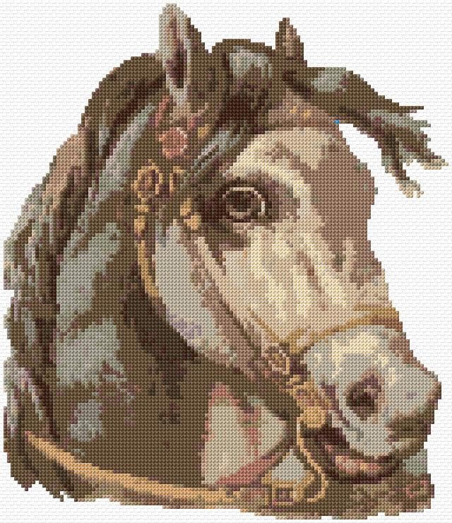 Horse free cross-stitch pattern