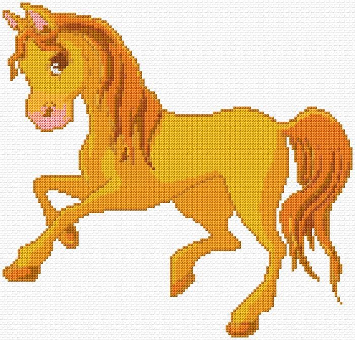 Horse free cross-stitch pattern