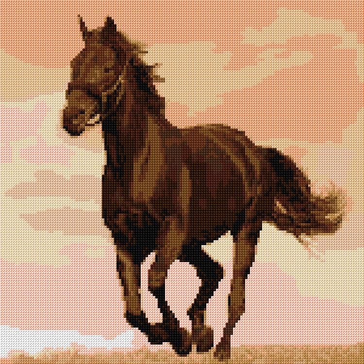 Galloping Horse free cross-stitch pattern