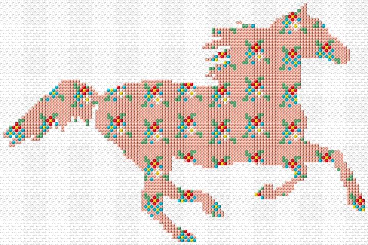 Horse free cross-stitch pattern