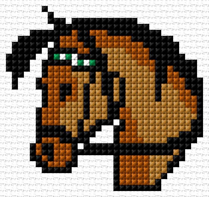 Horse free cross-stitch pattern