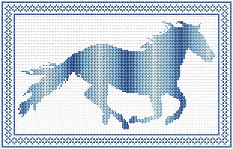 Horse free cross-stitch pattern