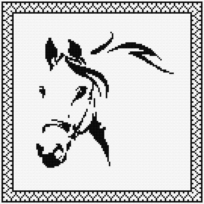 Horse free cross-stitch pattern