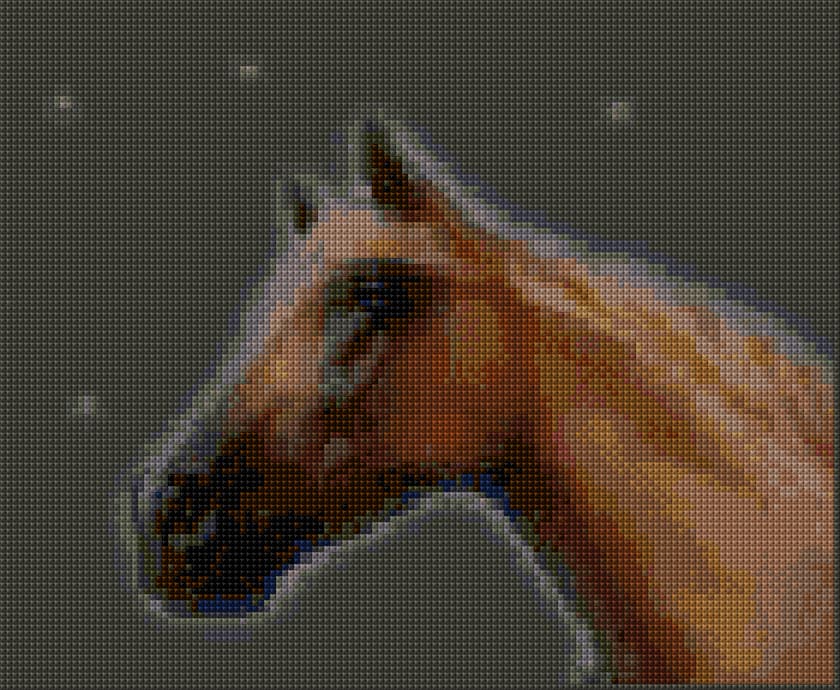 Night Horse free cross-stitch pattern