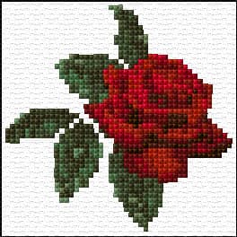Rose free cross-stitch pattern
