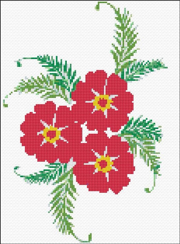 Flowers free cross-stitch pattern