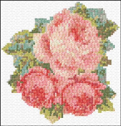 Roses free cross-stitch pattern