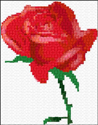 Red Rose free cross-stitch pattern