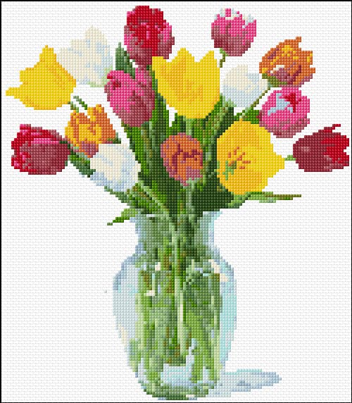 Tulips free cross-stitch pattern