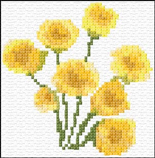 Yellow Flowers free cross-stitch pattern