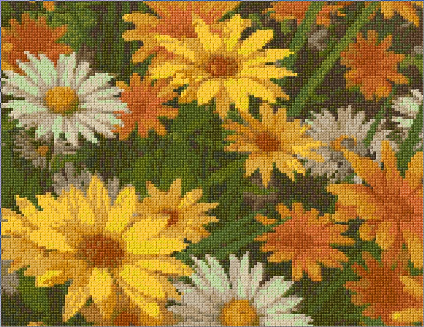 Flowers free cross-stitch pattern