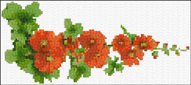 Floral Border free cross-stitch pattern