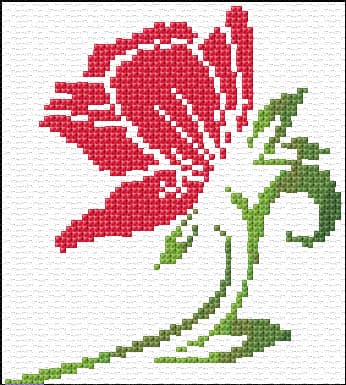 Flower free cross-stitch pattern