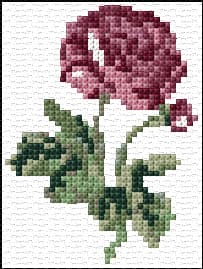 Rose free cross-stitch pattern