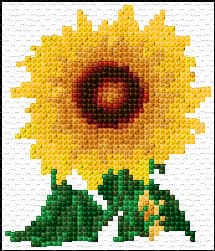 Sunflower free cross-stitch pattern