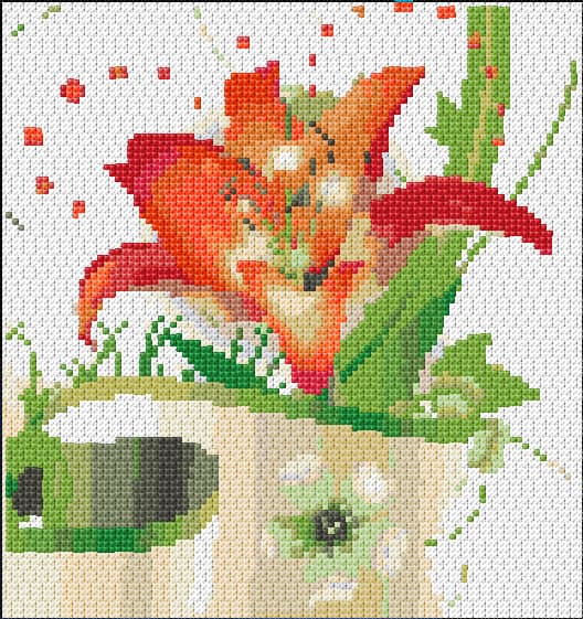 Flower free cross-stitch pattern
