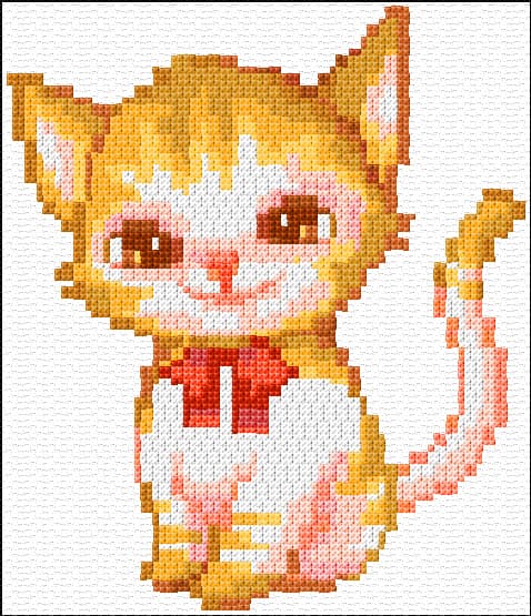 Kitten free cross-stitch pattern