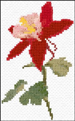 Colombine Flower free cross-stitch pattern