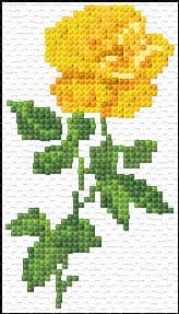 Yellow Rose free cross-stitch pattern