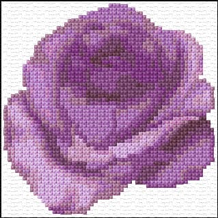 Purple Rose free cross-stitch pattern