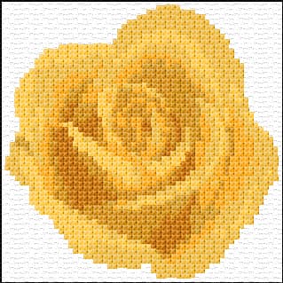 Yellow Rose free cross-stitch pattern