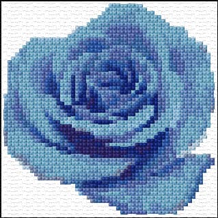 Blue Rose free cross-stitch pattern