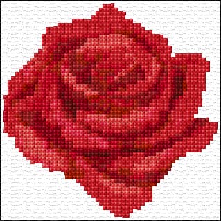 Red Rose free cross-stitch pattern