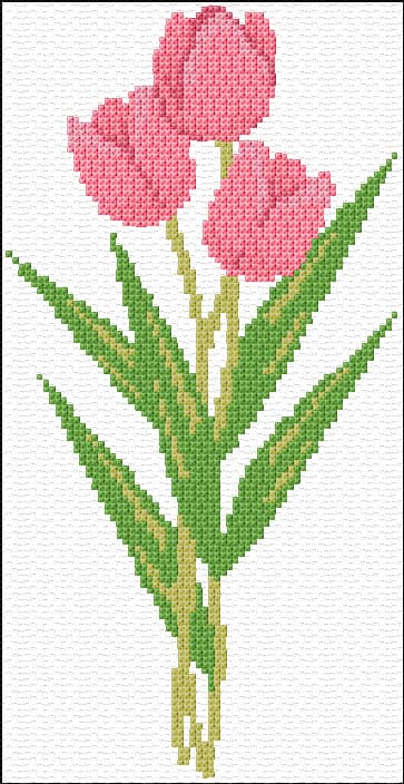 Tulips free cross-stitch pattern