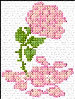 Rose free cross-stitch pattern