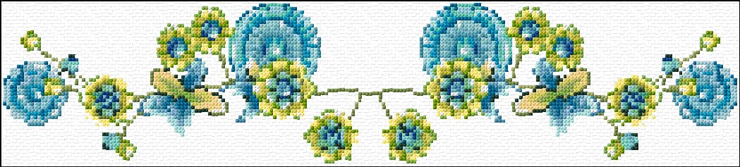 Blue Flowers free cross-stitch pattern