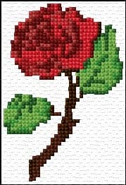 Rose free cross-stitch pattern