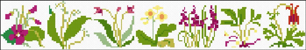 Floral Border free cross-stitch pattern