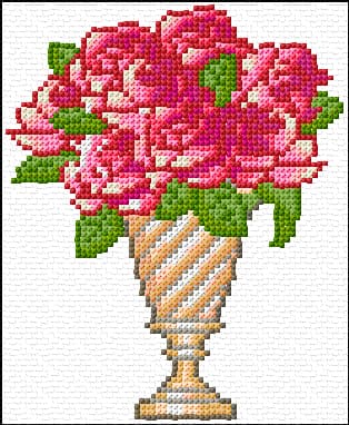 Red Flowers free cross-stitch pattern