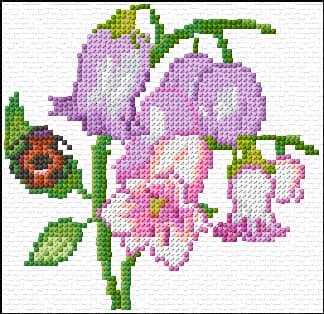 Flowers free cross-stitch pattern
