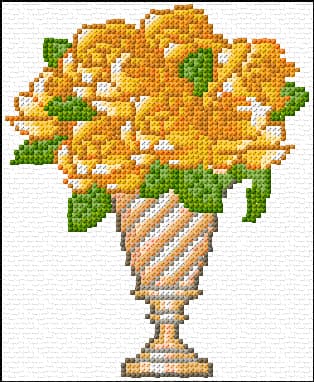 Yellow Flowers free cross-stitch pattern