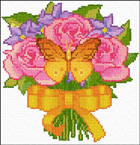 Roses free cross-stitch pattern